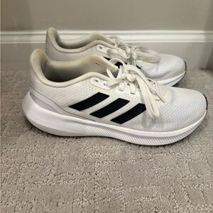 Women’s Adidas Runfalcon 3.0 Cloudfoam, White with black stripes